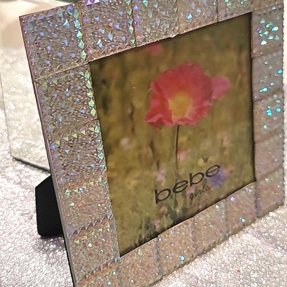 Bebe Girls Iridescent Rhinestone 4x4 Photo Frane - Picture 4 of 6
